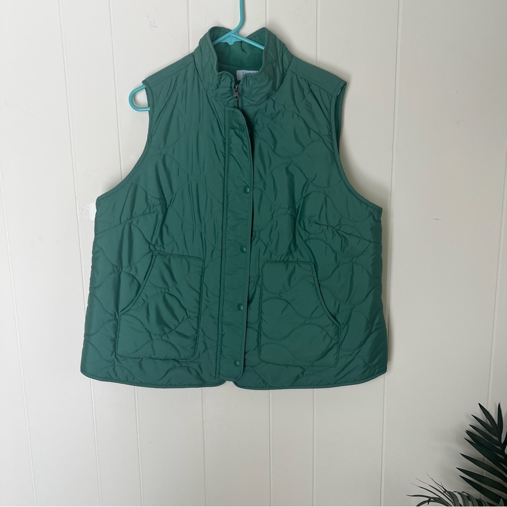 Croft & Barrow Green Quilted Vest